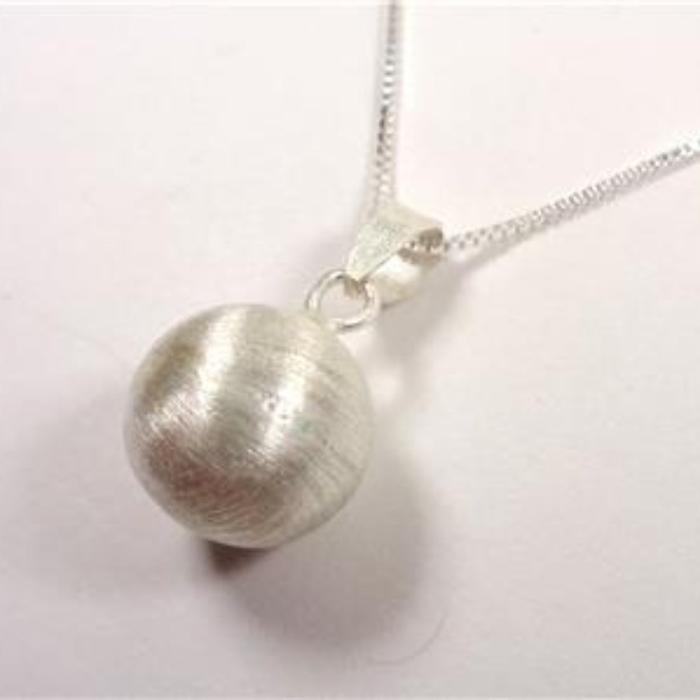 STERLING SILVER CHRISTMAS ORNAMENT BALL NECKLACE